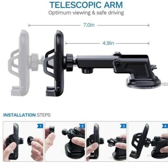 Cellphone Holder 360° Mount Holder Car Windshield Stand #New - Picture 7 of 12
